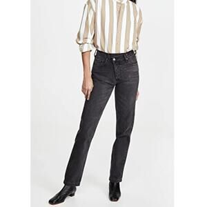 Boyish Women's Casey High Rise Jeans Midnight Cowboy Non-Stretch Black Size 30